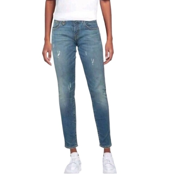 R13 Kate Skinny Denim Jean in Light Vintage Orion Blue Distressed Wash Size 28 - Picture 1 of 13